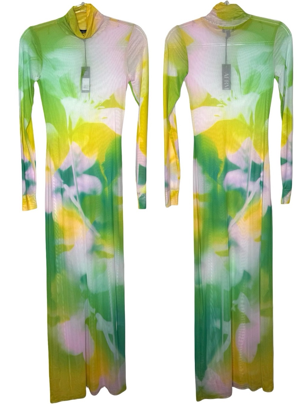 AFRM | NWT Long-Sleeve Mock-Neck Printed Midi Dress in Sunblur Blossom M